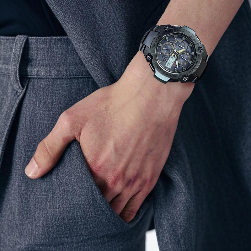 Casio G-SHOCKMR-G series radio wave DLC layer electronic movement titanium alloy strap Japanese and Korean watch men's watch black MRG-7100BJ-1AJF