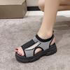 Women's 2025 Summer Korean Style Mesh Sandals with Thick Soles