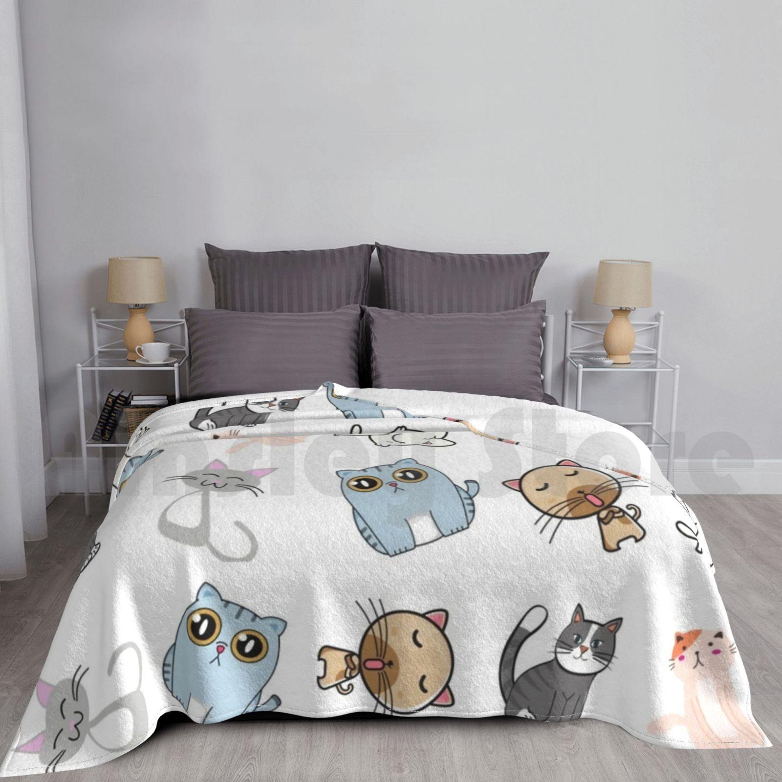 Blanket Cute Cat Lover 1700 Cat Cute Cats Funny Kitten Animal Kitty Animals Pet Pets Feline Size: 75*100cm, Weight: 230 GSM