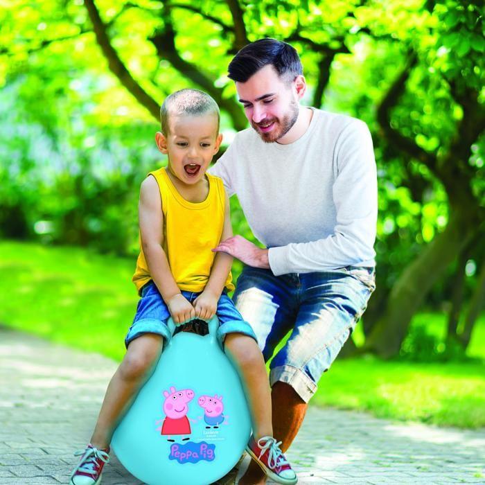 Balle sauteuse Gonflable - Lexibook - Peppa Pig - Pompe Manuelle Incluse - Plastique sécurisé et résistant - Bleu