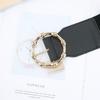 Wind Lady Round Buckle Wide Belt Retro Elastic Elastic Waist Seal Dress Waist Decoration