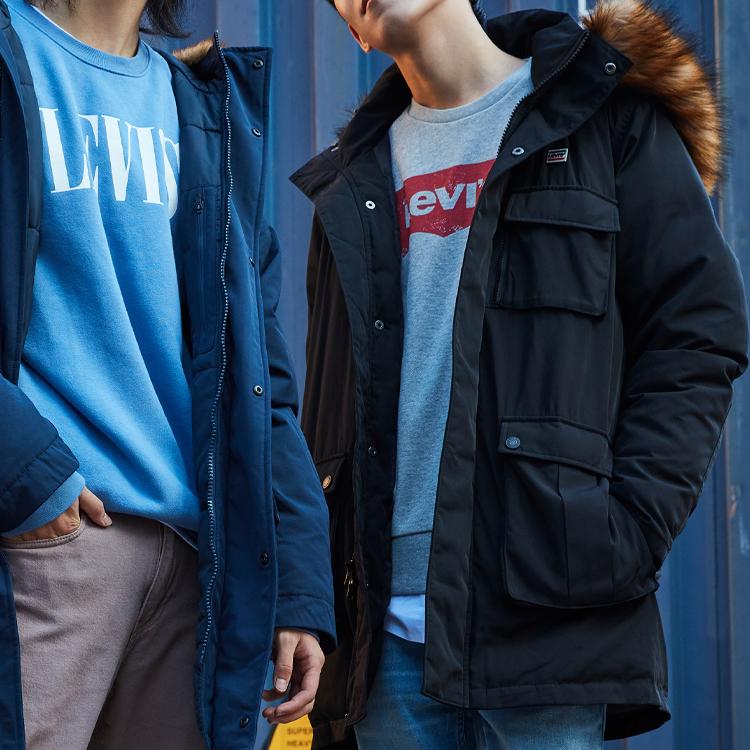 Levis Mid-Length Utility Multi-Pocket Down Jacket Men Jackets Black A0551-0000