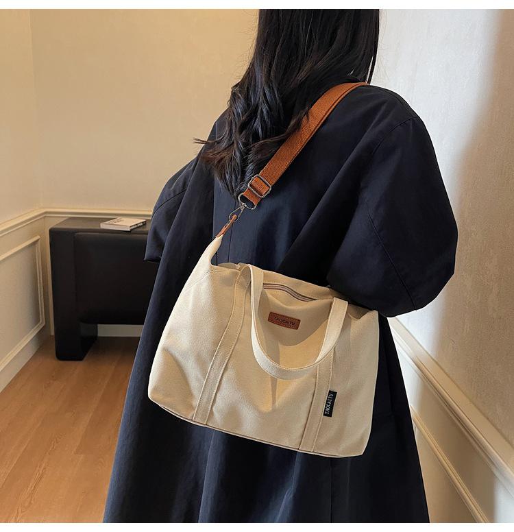 Trendy Lightweight Canvas Crossbody Bag - Large Capacity, Versatile Korean Style 2025