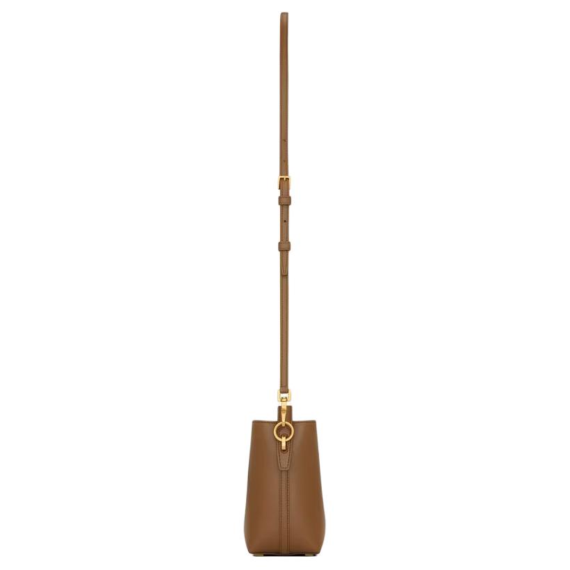 Saint Laurent Classic Logo Glossy Leather Bucket Bag Women Handbags Fox 765870-2R20W-2536
