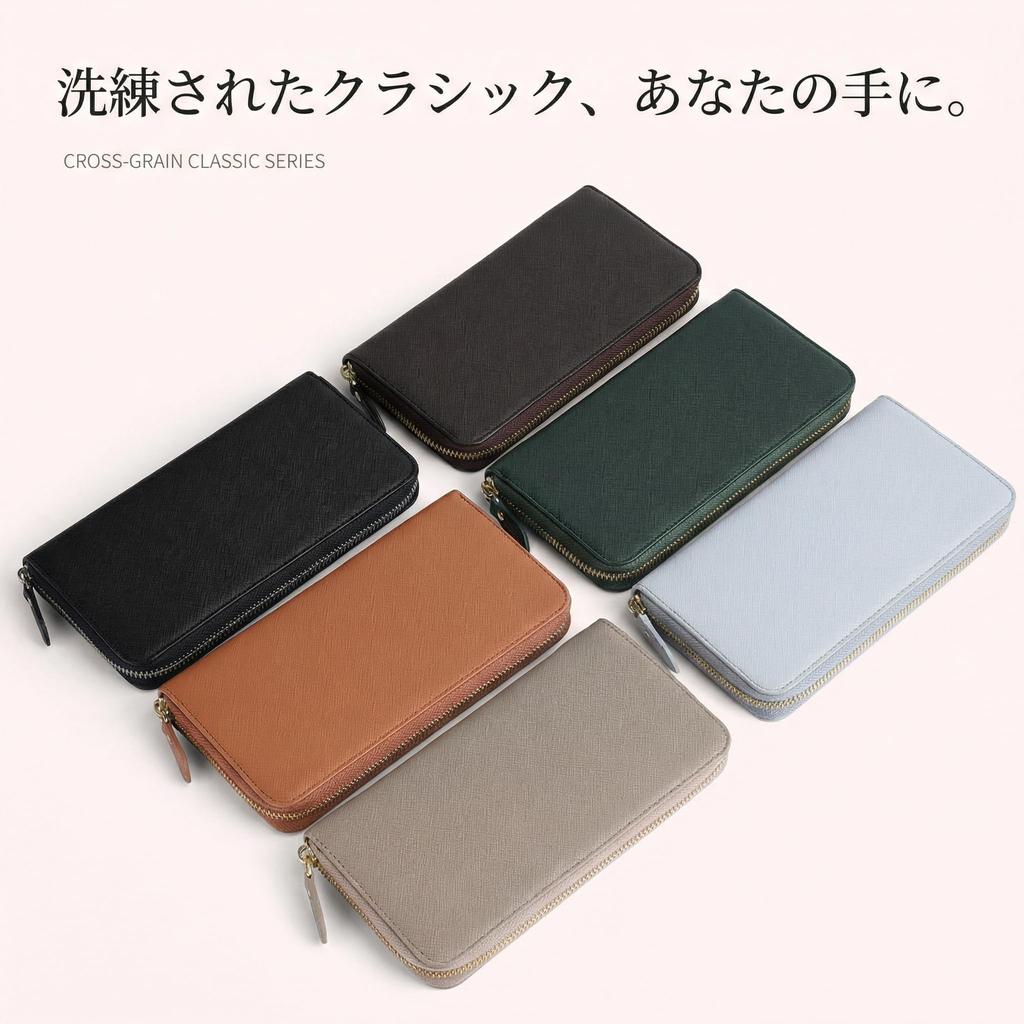 Long Round PU Holds 8 Large x 10 x Available in 8 Colors [nokorika] Women's Wallet, Zipper, Leather, Cards, Capacity, 19.5 2.5 cm, (Green)