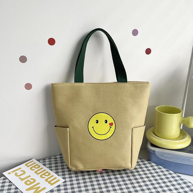 Patterned printed canvas bag, Japanese-style portable lunch box bag, handheld bento bag, multi-function bag