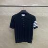 Summer Classic Four-Bar Lapel Short-Sleeve Ladies' Slimming Casual Polo