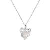 Irregular Love White Jade Marrow Necklace Heart Shaped Collar Chain Lava Texture Neckchain