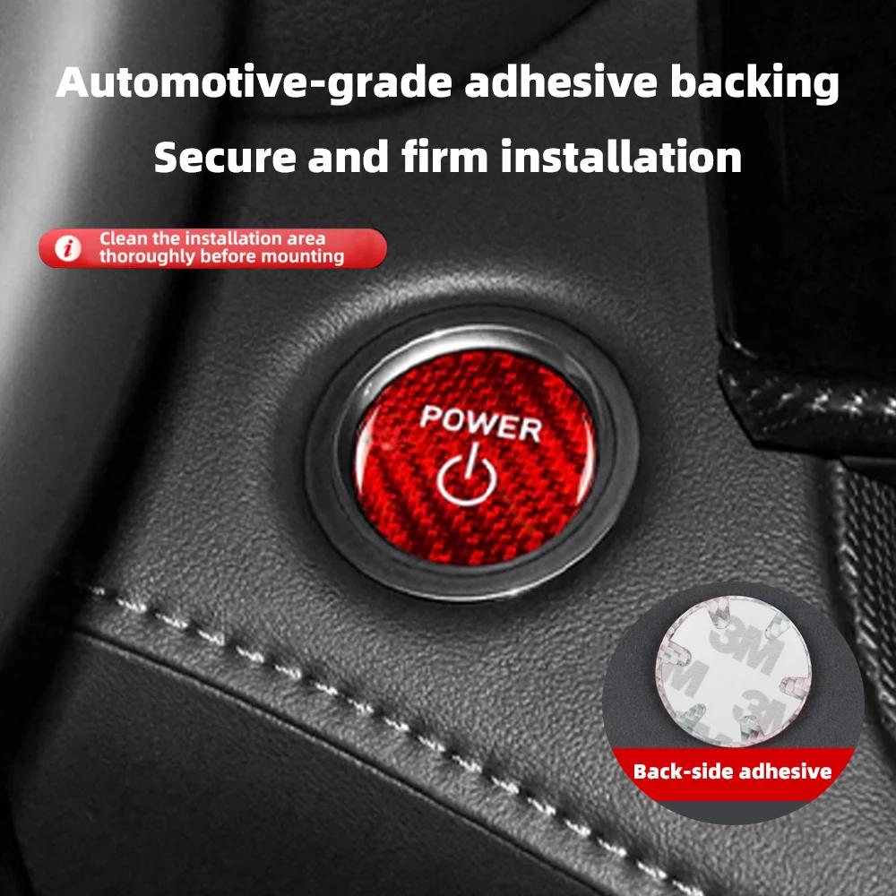 Real Carbon Fiber Car Engine Start Stop Button Interior Trim Cover For Toyota Prius CROWN KLUGER WILDLANDER Auto Accessories