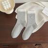 Female Spring and Autumn Love Embroidery Deodorizing Sweat Absorbing Boneless Tube Stack Socks