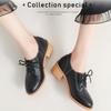 Chunky Heel Retro Leather Shoes British Style High Heel Single Shoes Casual Shoes Fashionable Versatile Women's Shoes