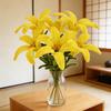 Yousheng Finished Pipe Cleaner Flower Craft Handmade Chenille Stems Yellow Lily Flower Preserved Artificial Flower Gift for Valentine's Day Birthday