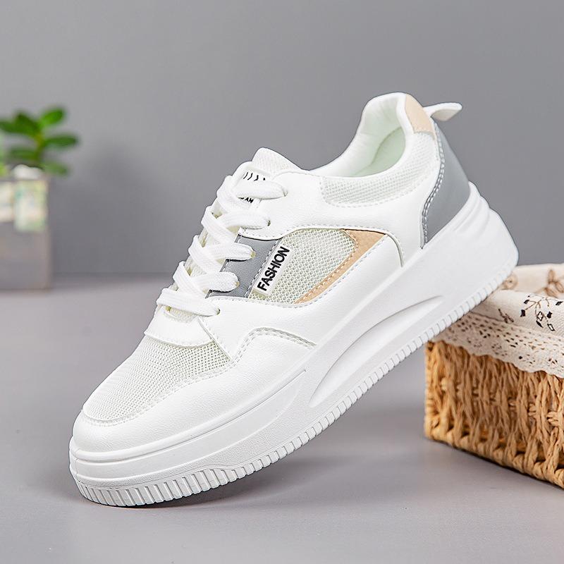 Little White Shoes Women's Summer Breathable Mesh Women's Shoes Thin Casual Sports Shoes Versatile Platform Student Board Shoes