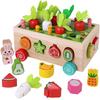 Toys Educational Toys Montessori for Baby Girls1 2 3 4Year Wooden Puzzle Carrot Harvest Toy Game Shape Sorting for Children Boys