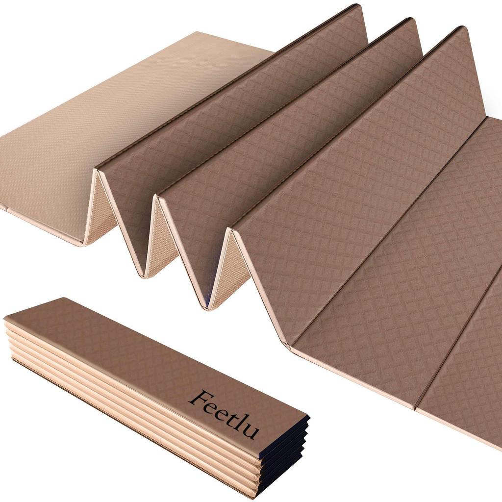 Feetlu Foldable Yoga Mat 6mm X 61cm X Easy To Store Foldable Exercise Mat for Home and Floor Exercises - 183cm, Large, Lightweight, - Non-Slip Yoga,