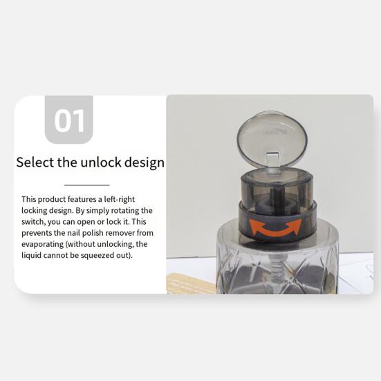 1/2Pcs Lockable Empty Pump Dispenser Nail Manicure Makeup Remover Lightweight Refillable Pressure Container Tool