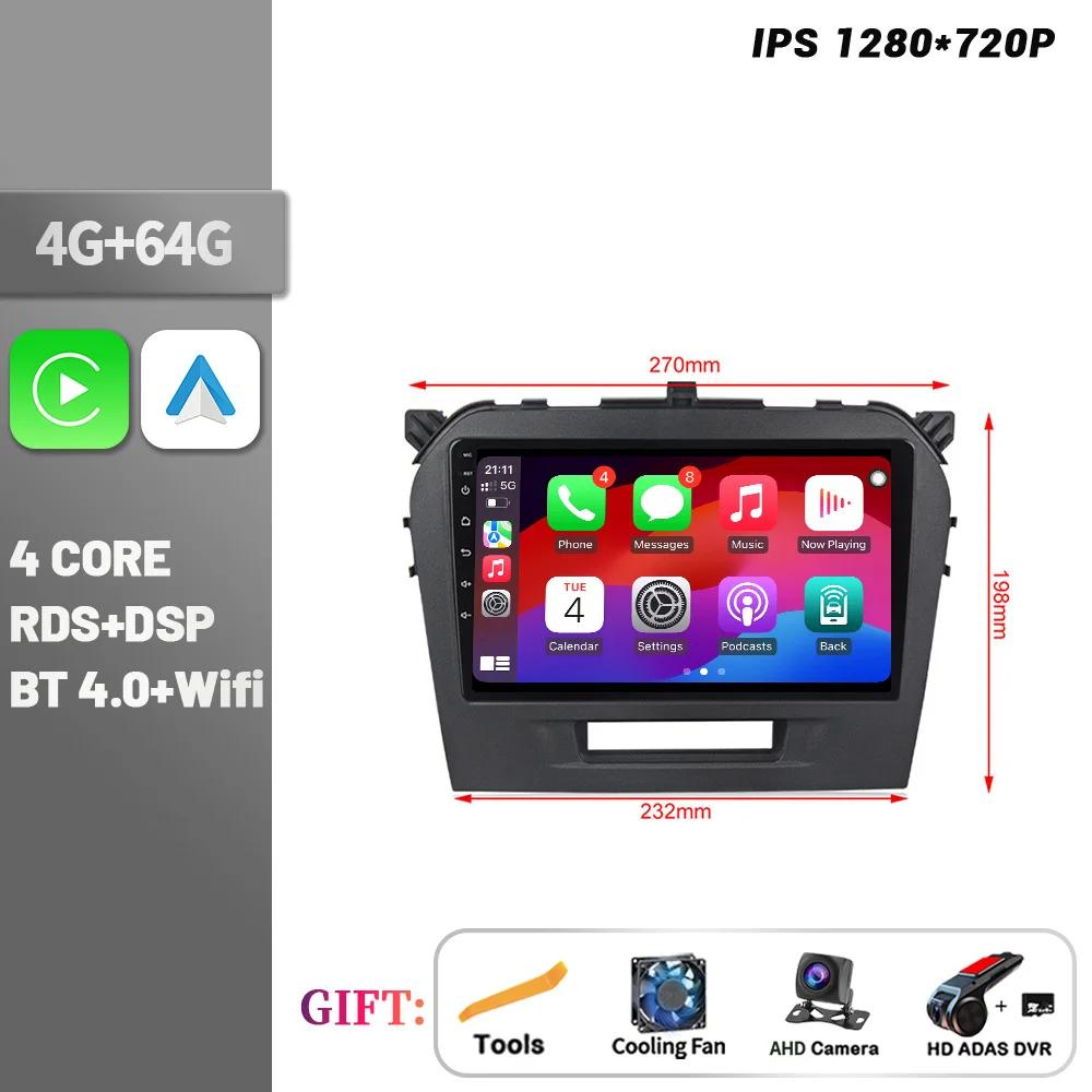 Android Bluetooth Wireless CarPlay For Suzuki Vitara 2014-2018 Car Radio Multimedia Navigation Touch Screen Stereo Head Unit