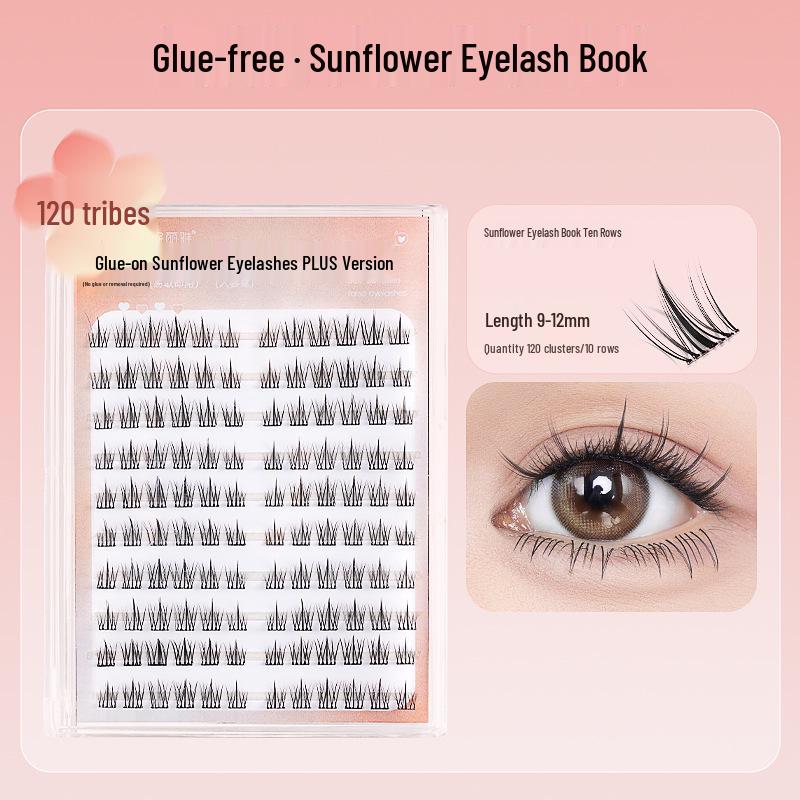 Natural Self-Adhesive Segment False Eyelashes - Sunflower Design for Women: Little Wild Cat Lower Lash Clusters