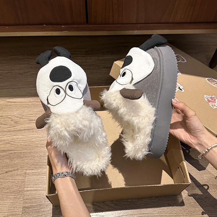 Women's cartoon padded cold warm thick bottom lightweight hiking mountaineering waterproof non-slip sports snow boots cotton slippers