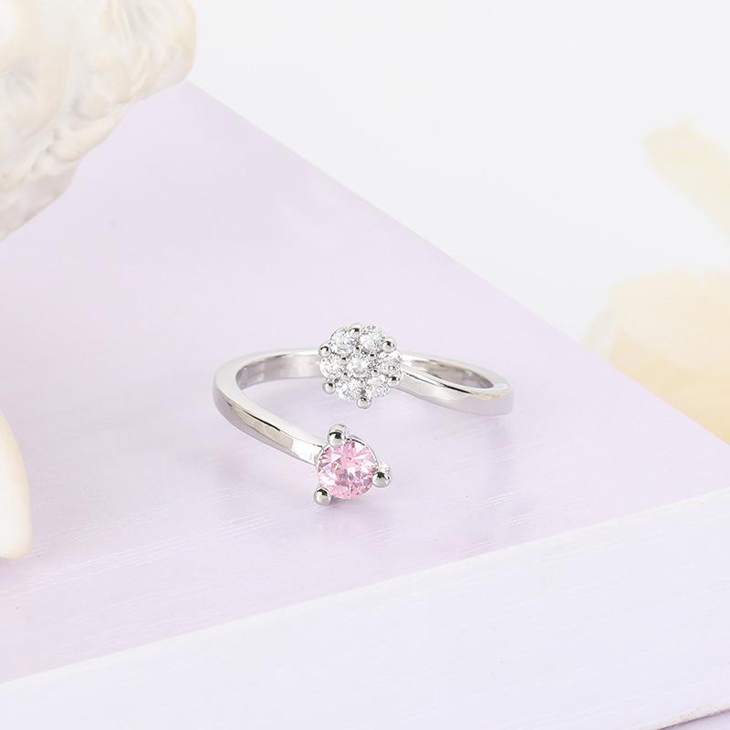 Chic Style Fashionable New Arrival Style, Sweet Temperament, Versatile Open Ring, Women'S Adjustable Inlaid Cubic Zircon RingFashion Finger Ring