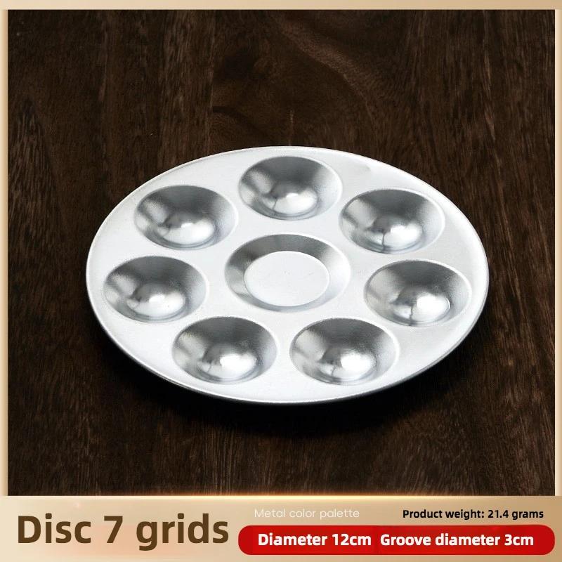 

1 Pcs Metal Hand Drawn Watercolor Paint Tray 10 Hole Circular Painting Palette Aluminum Rectangular Palette Art Supplies