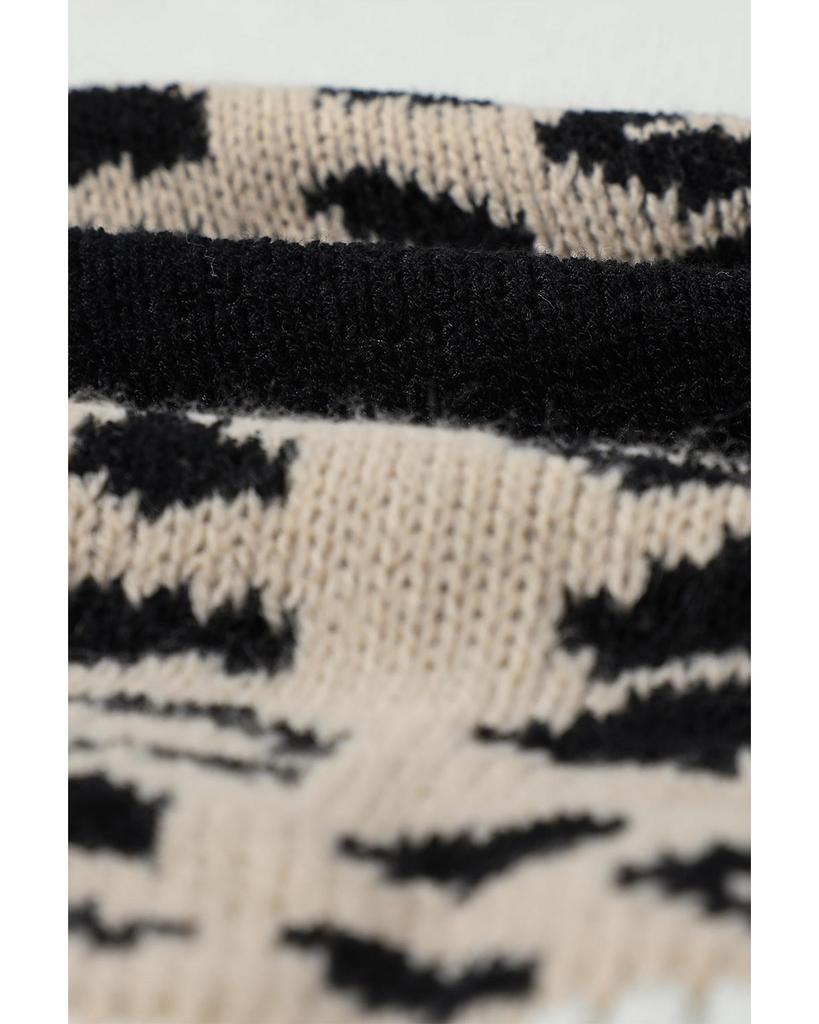 Azura Exchange Lässiger Oversize-Pullover mit Leopardenmuster und Colorblock