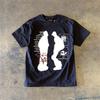 Pure Cotton Short Sleeve Tshirt Double Thread Loose Fit Male American Retro Style Heavyweight Couples Casual Breathable Tee
