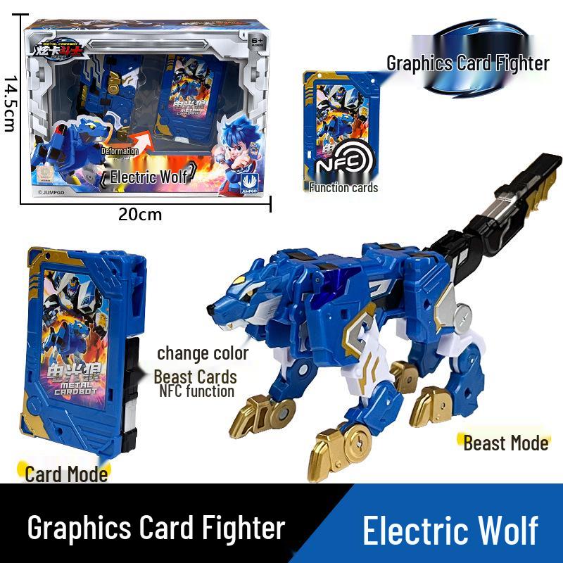 Xuan Card Fighter 2: Blue Lightning Thunder King Flame Dragon Transforming Robot Car Toy