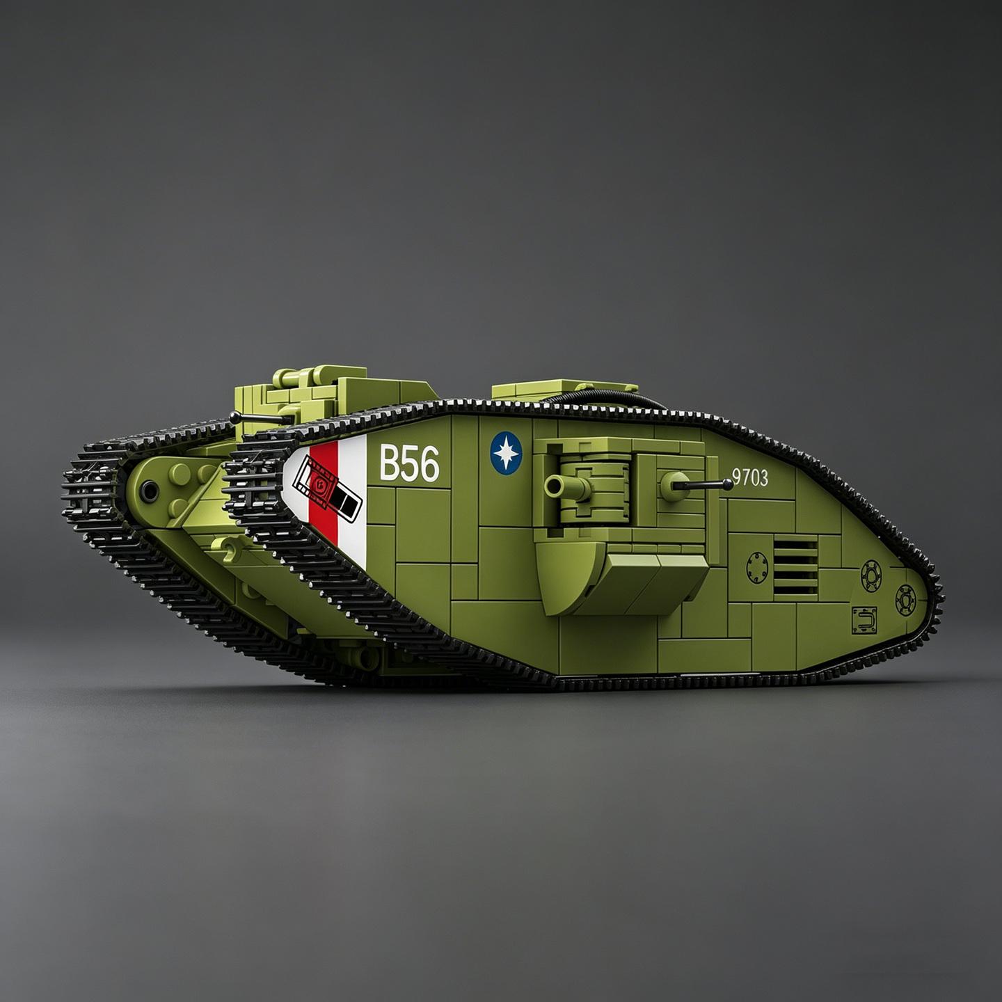 

Модель в масштабе 1/35: Британский тяжелый танк Mk.V Первой мировой войны (женский) Конструктор Игрушка для мальчиков Военная крепость NO BOX
