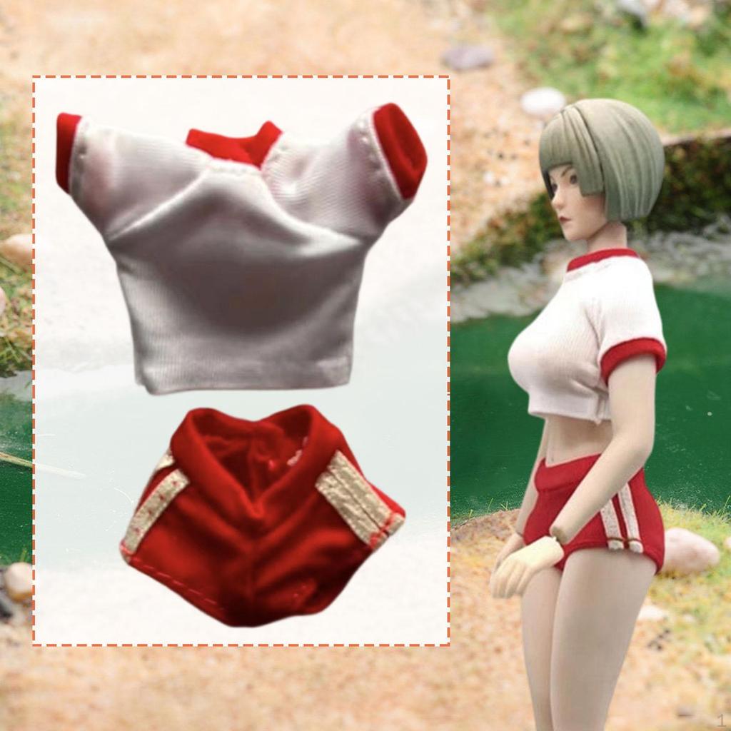 1/ Figure Clothes Casual Miniature for Collectible Dolls Dressing Short Sleeve Shirt Top and