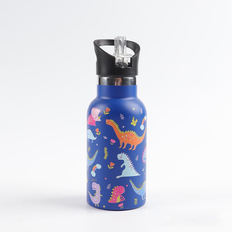 Stainless Steel Double-Wall 12 Oz 350 Ml Insulated Water Bottle Kids School Flasks with Modern Design Handgrip Travel Thermos