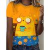 Summer Women's 3D Printed Crew Neck T-Shirt Fashion Versatile Breathable Trend Casual