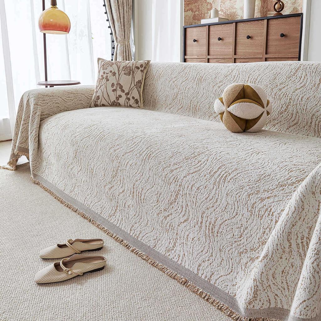 3 Seater Sofa Cover Full Set Solid Color Thick Anti Cat Scratch Non Slip Modern Simple Couch Cover Washable for Living Room