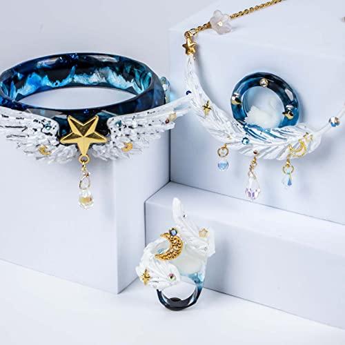 FUNSHOWCASE Silicone Ring Molds, Set of 24, for Jewelry Making, Epoxy Resin, UV Resin, Pendants, Keychains, Jewelry Parts, Polymer Clay, and Two-Part