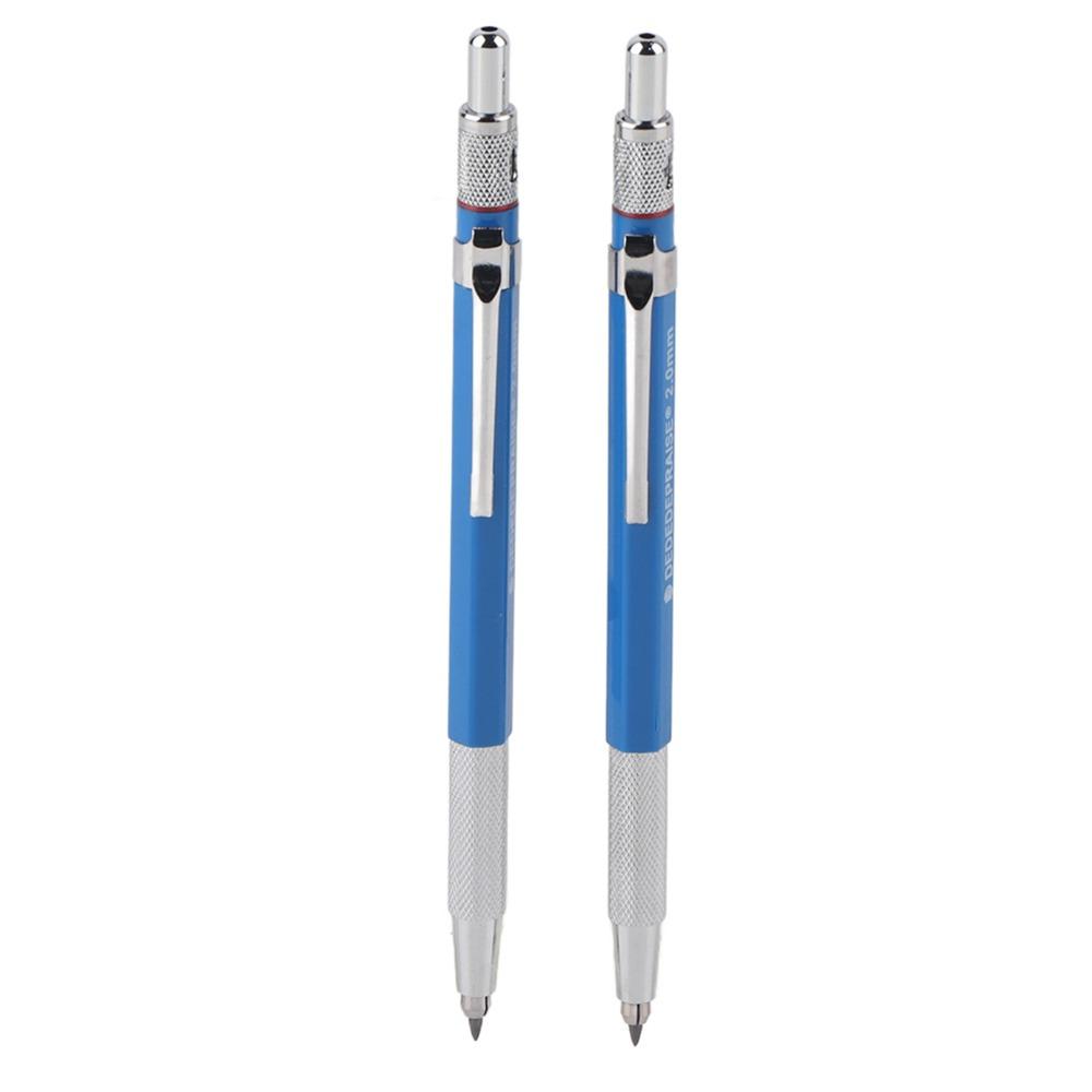 2PCS 6in Metal Drafting Pencil Stable Lead Output Sketch Writing Pencil Sketch Creation