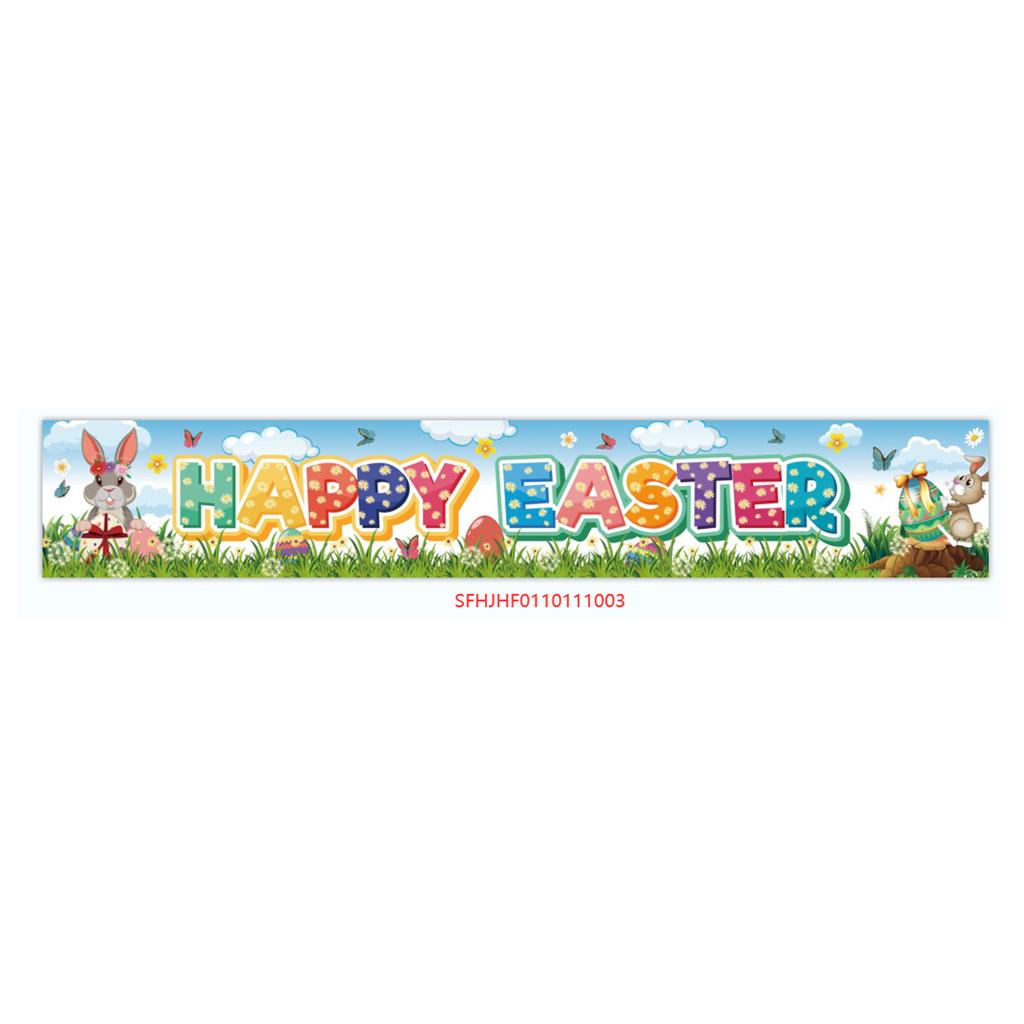 300 * 50Cm Easter Courtyard Porch Fence Decorative Banner Rabbit Egg Poster Custom