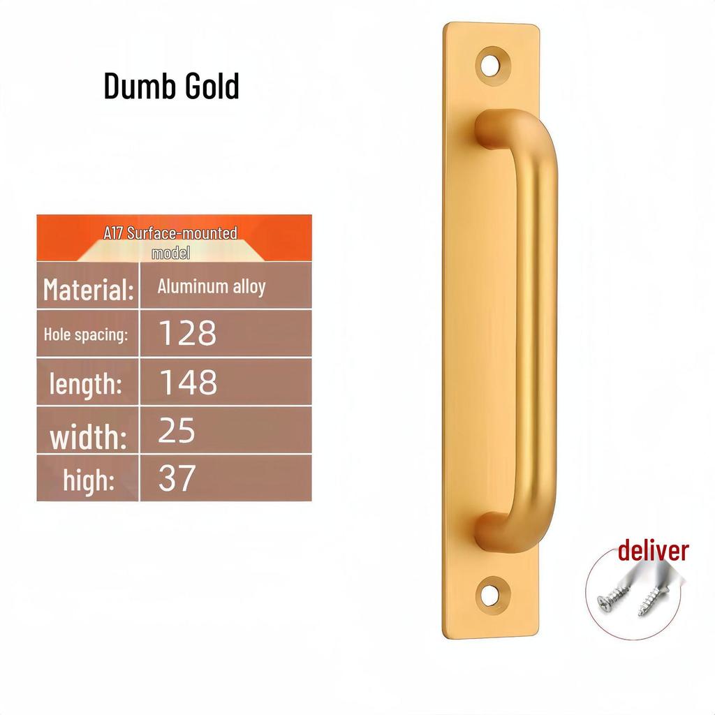 Surface-Mounted No-Drill Handle for Doors, Windows, and Cabinets