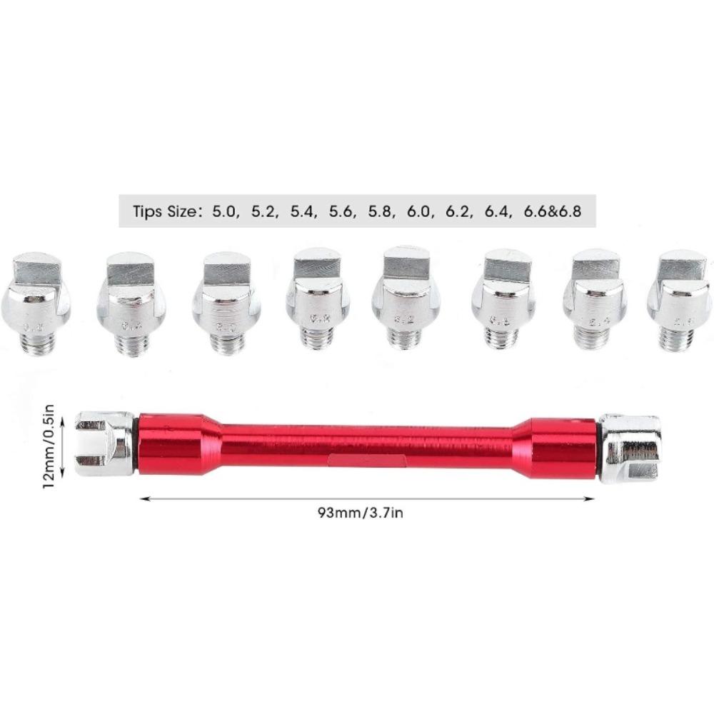 Adjustable Motorcycle Spoke Wrench - 5.0-6.8mm Steel Wire Tool for Wheel Spoke Adjustment, Maintenance & Tire Rim Repair