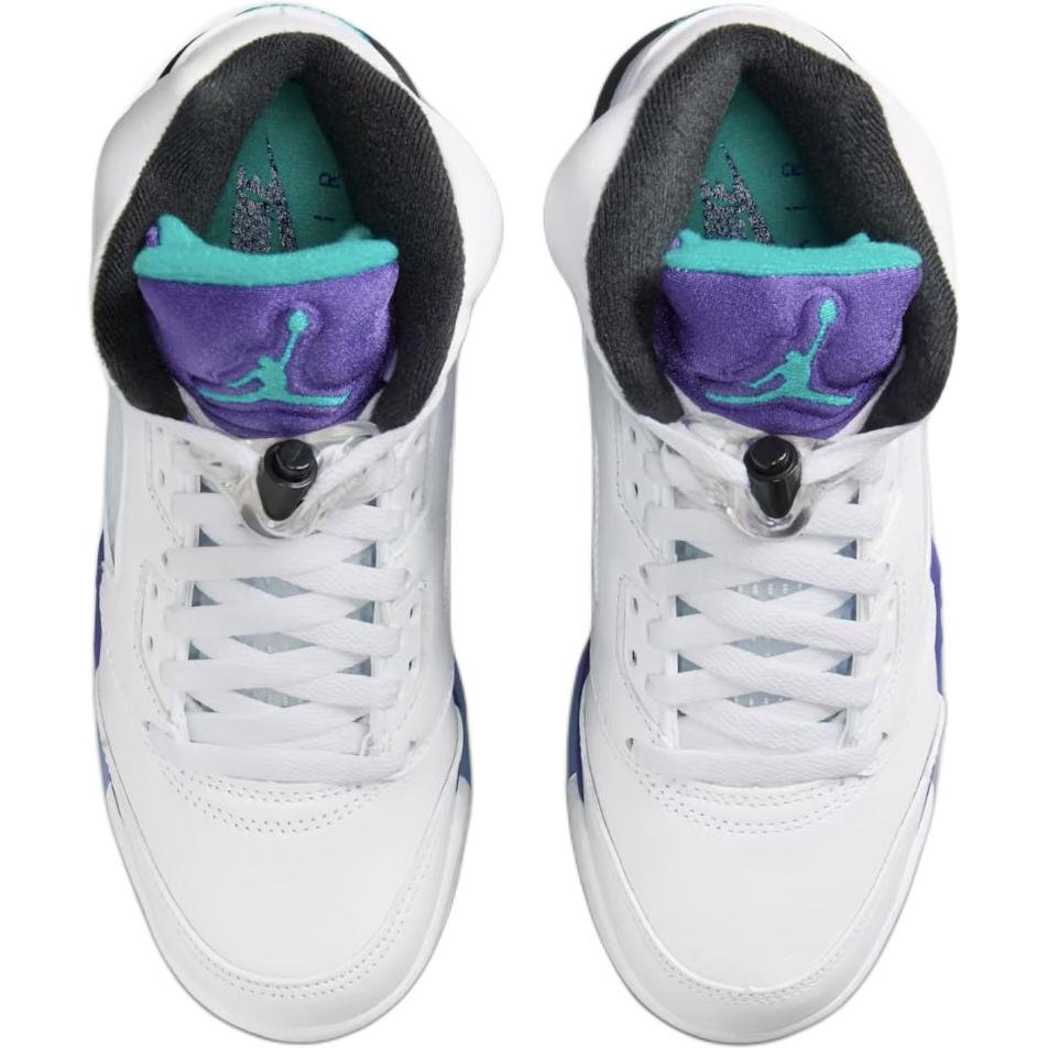 Air Jordan 5 Retro GS Grape 2025 Dětské tenisky Bílá Nová-Smaragdová Hroznová-Ledová HQ7980-100