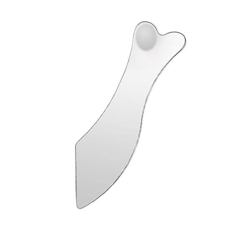 Großes herzförmiges Gua Sha Brett aus Edelstahl für straffende und liftende Gesichtsmassage