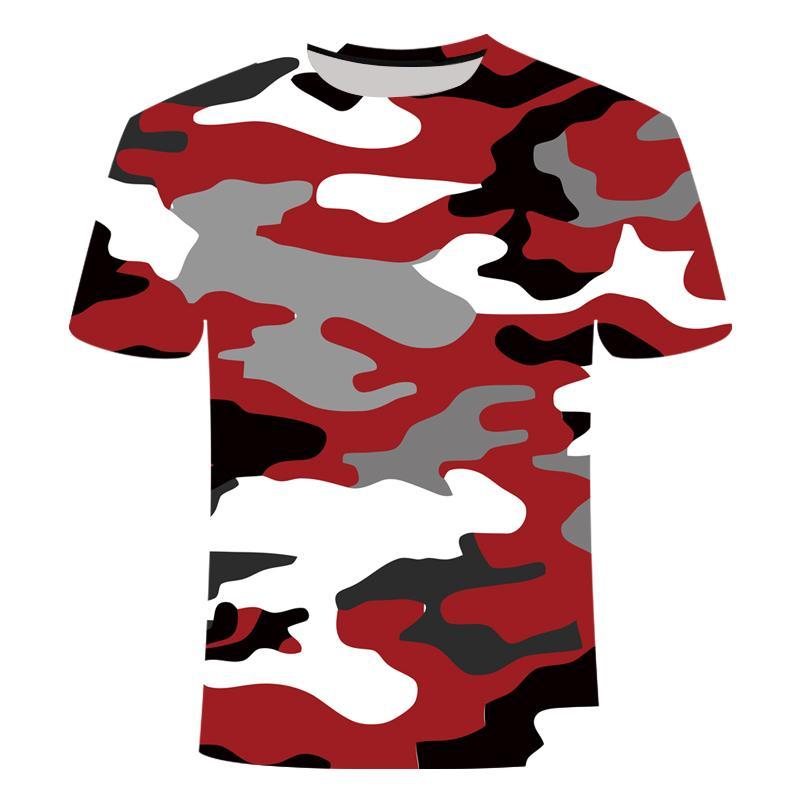 Camouflage Freizeit Herren- und Damen-T-Shirts Lässiger 3D-Druck Hip Hop Harajuku Persönlichkeit Rundhals Kurzarmkleidung