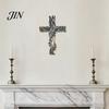 Layered Tree Wall Sculpture Metal Cross Art, of Life Hanging Crosses Decor, Art for Garden Living Room Bedroom Retro Style