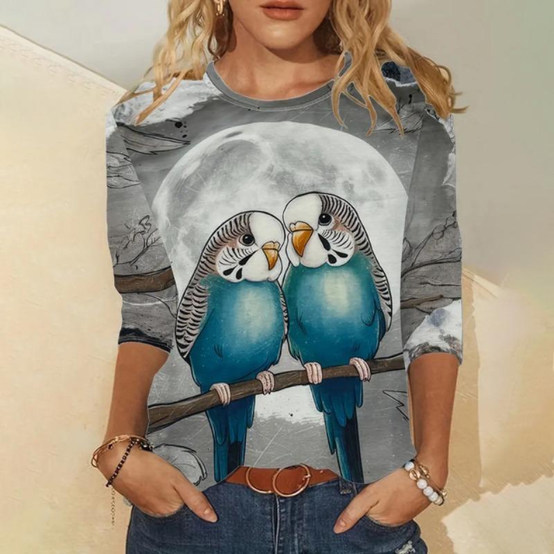 

Осенняя женская футболка с длинным рукавом, пуловер, мультяшный принт, женская одежда оверсайз, уличный кэжуал, круглый вырез, хлопок, футболки с животными XL