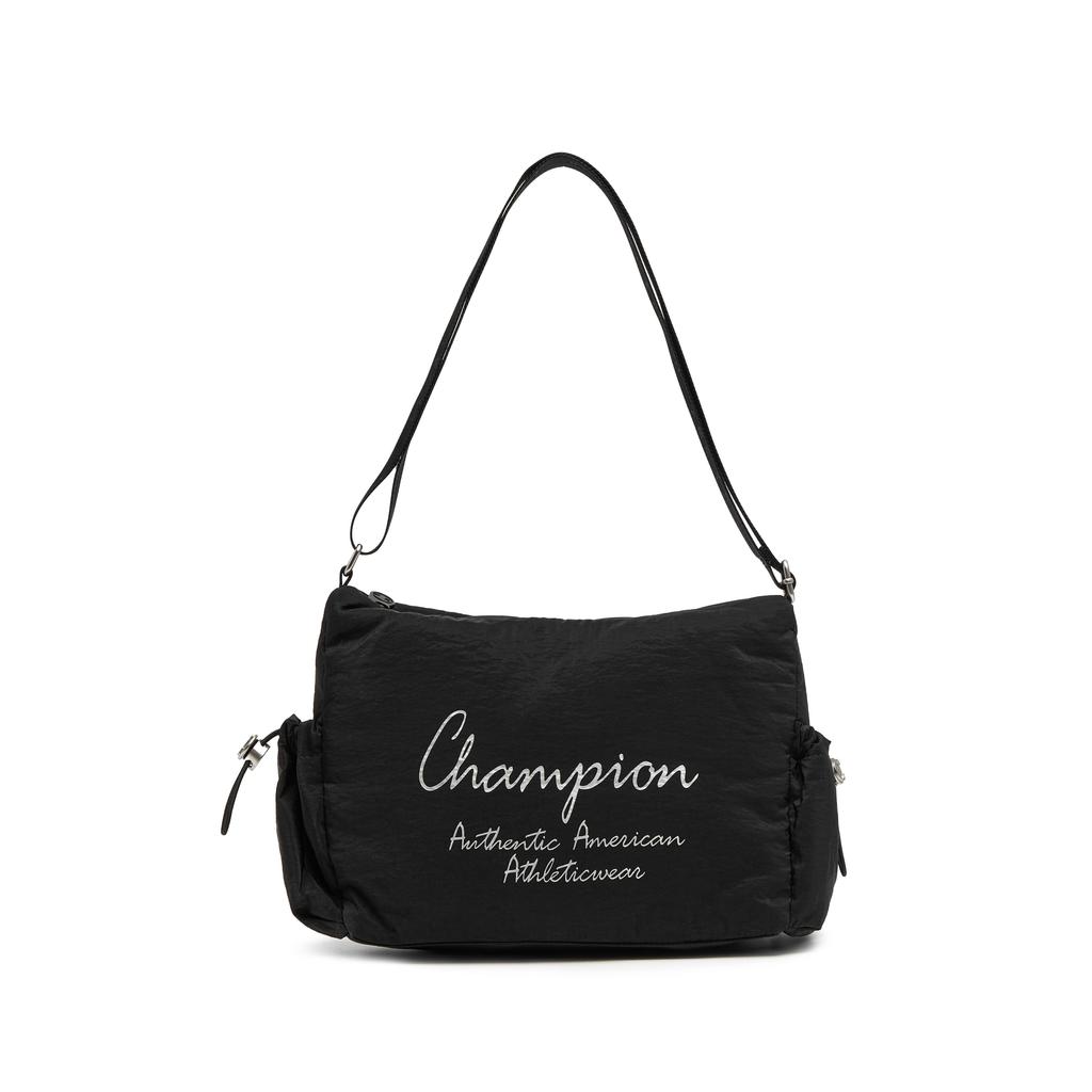 New Champion Fabric Shoulder Bag Unisex Black/Rose Purple/Stone Gray U5CACPU14
