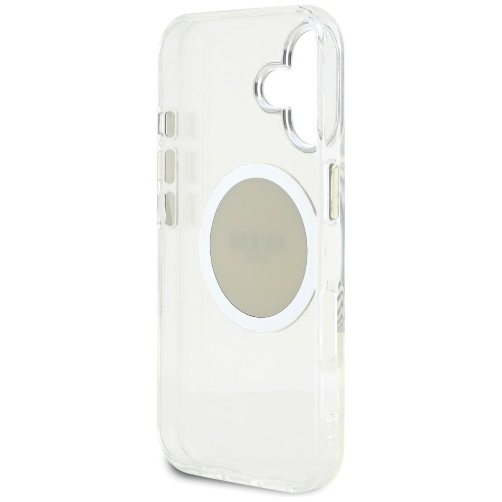 Etui Guess Iml Metal Colored Circle      Classic Logo Magsafe Do Iphone 16 Szary