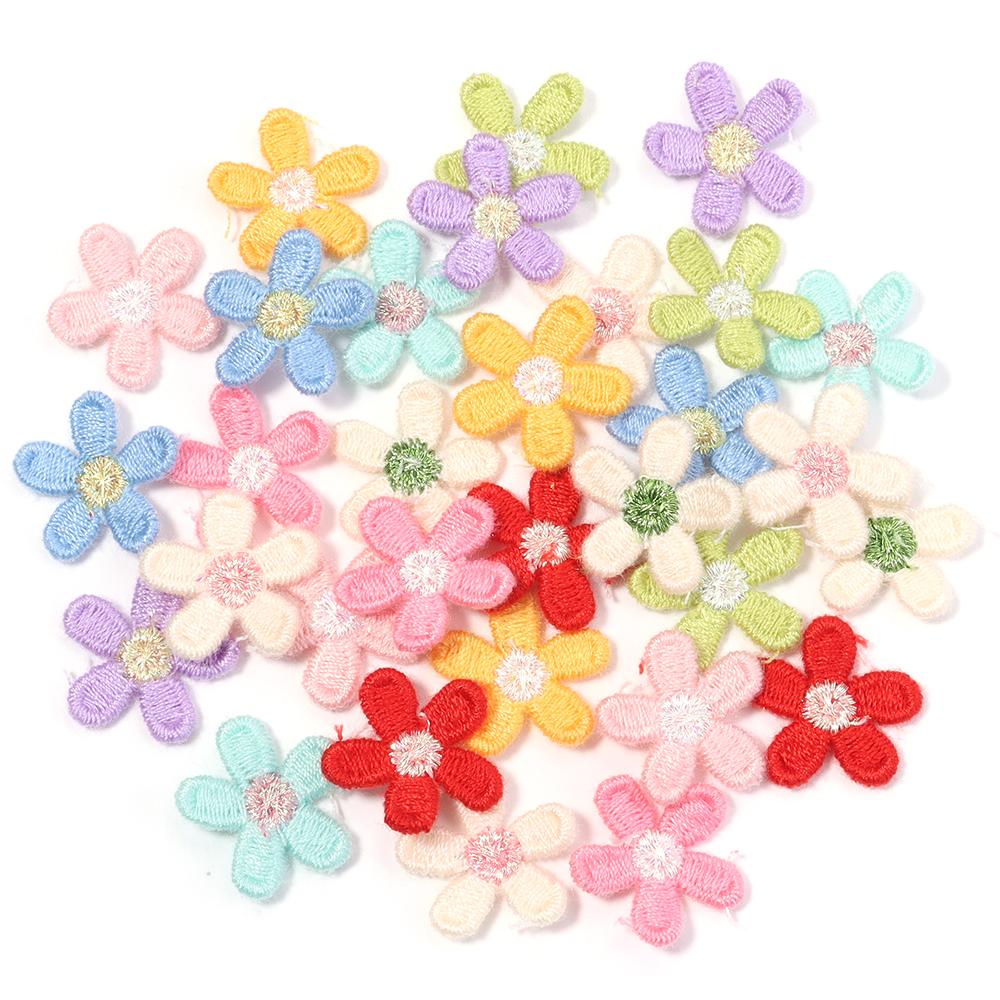 

30pcs Cute Embroidered Flower Applique For DIY Clothes Hat Shoes Crafts Sewing Patches Headwear Hair Clips Decor Accessories