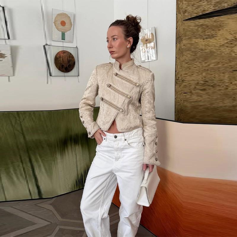 New Chinese Style Jacquard Jacket Women Short Elegant Coat Casual Outerwear