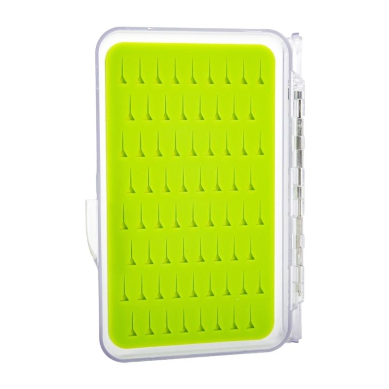 Waterproof Single Side Plastic Fly Box Silicone Pad Insert Fly Storage Fishing Tackle Box Clear Lid Fly Box Container