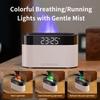 LED Clock Colorful Night Light with Simulated Flame Humidifier and Remote Control Ultrasonic Essential Oil Aromatherapy Machine