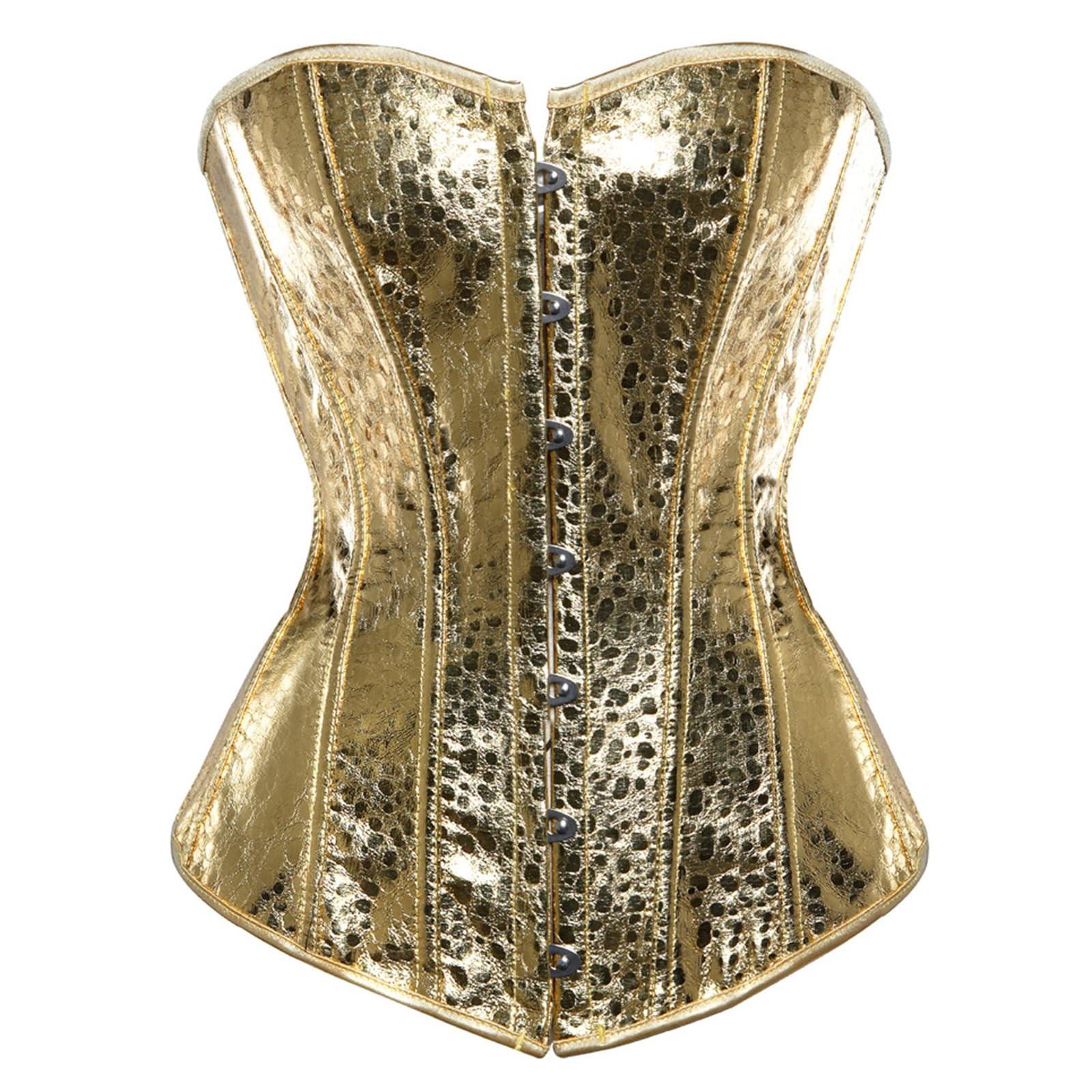 

Женский сексуальный корсет на молнии с кружевом на спине, топ-бюстье, стринги, корректирующее белье XXXXXL золотой